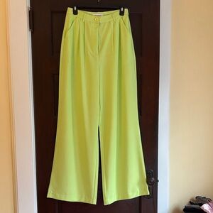 WeWoreWhat Bright Green Wide-Leg Pants